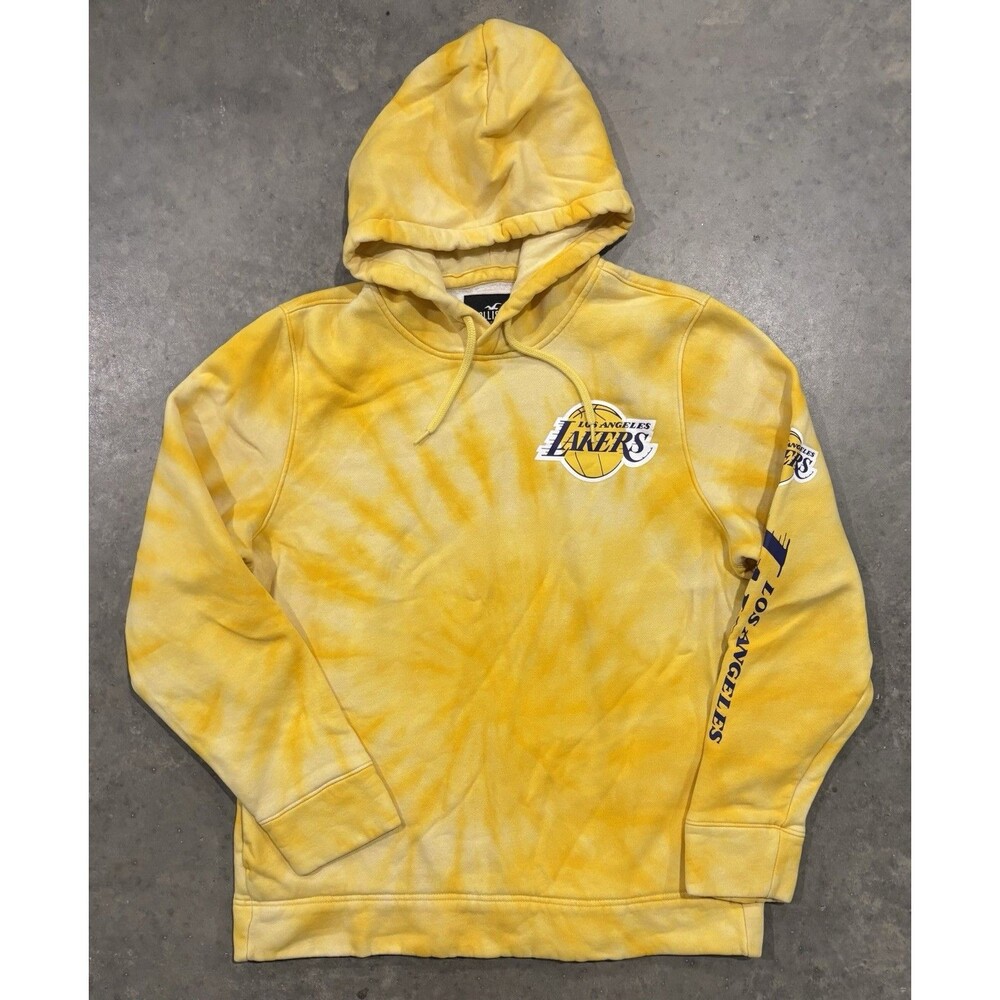 Hollister Los Angeles Lakers Tie Dye Hoodie Sweatshirt Adult XL Yellow